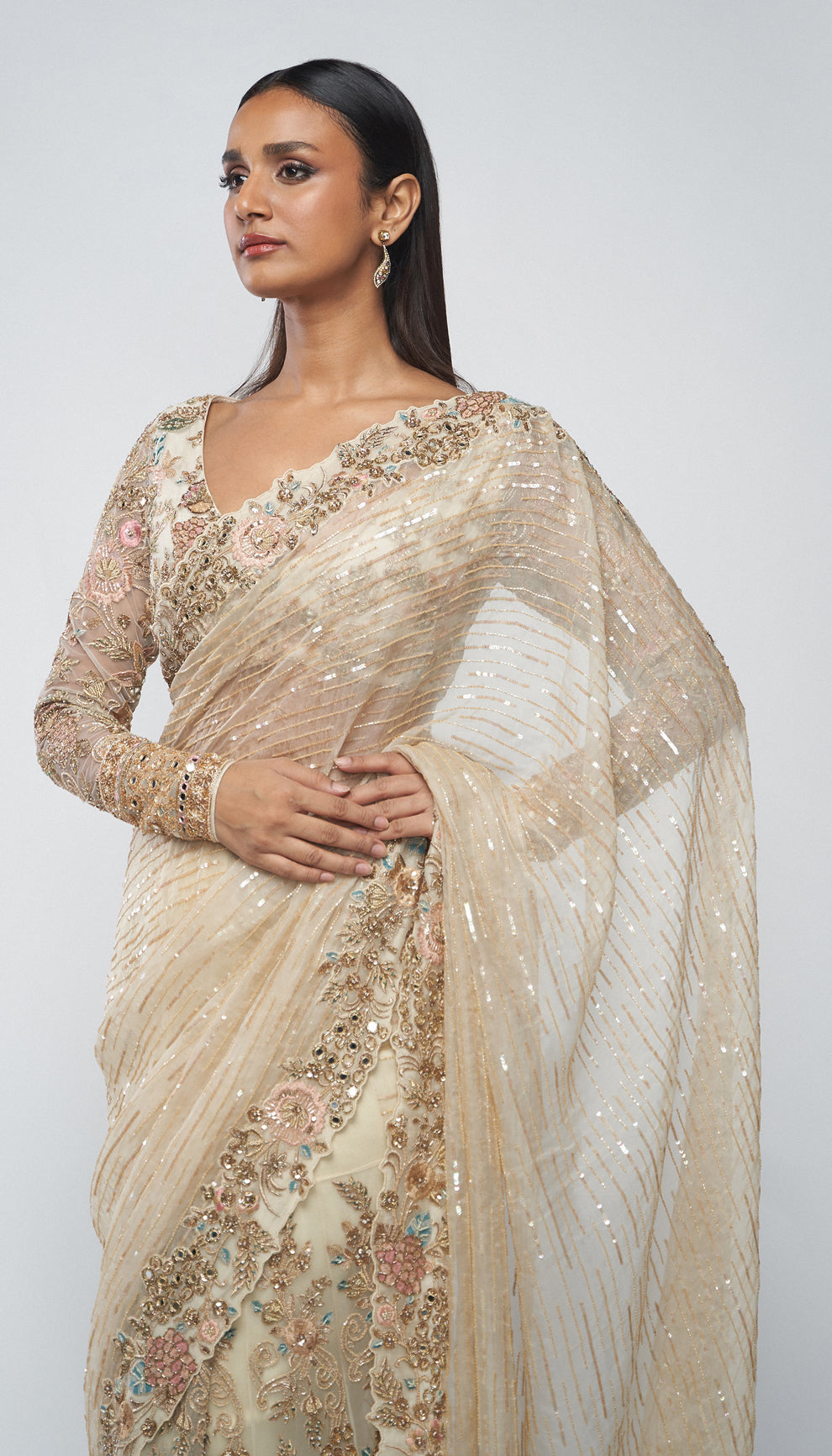 The les fleur kalidaar saree