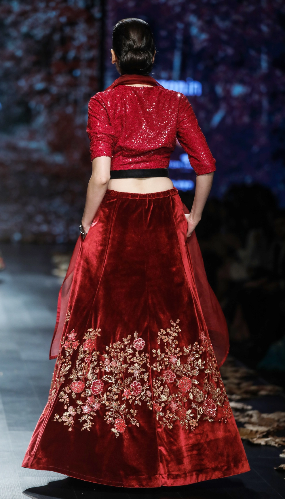 Cabernet Velvet Lehenga