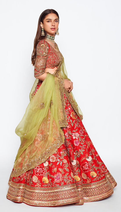 Aditi Rao Hydari in Bageecha Lehenga by Shyamal & Bhumika