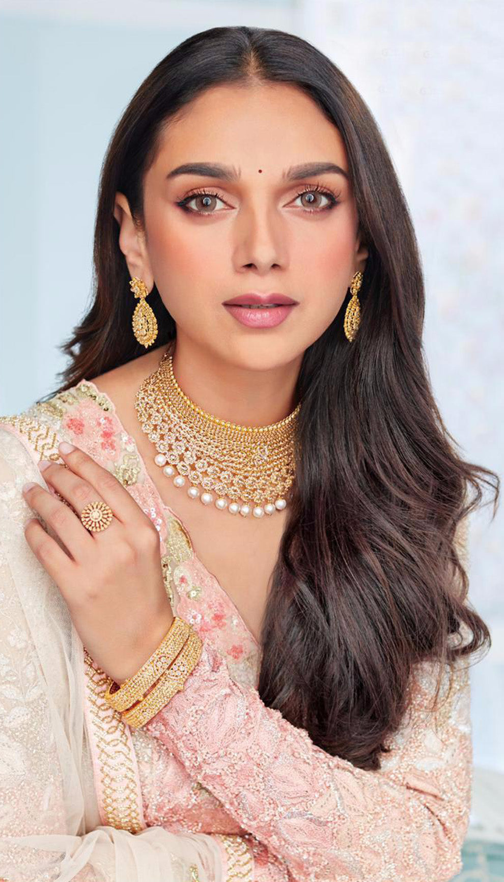 Aditi Rao Hydari in Shyamal & Bhumika Jacket Lehenga