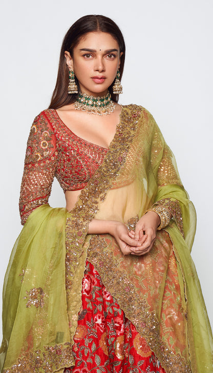 Aditi Rao Hydari in Bageecha Lehenga by Shyamal & Bhumika