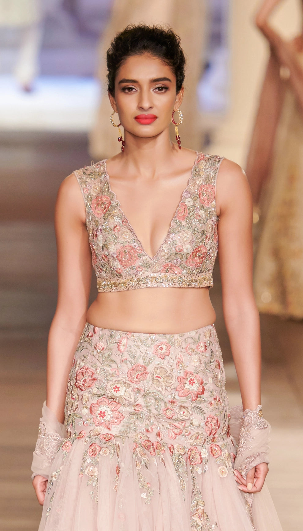 Dusty Pink Trumpet Lehenga