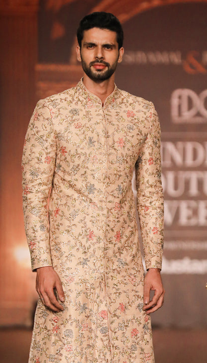 Baroque Inspired Floral Embroidery Sherwani