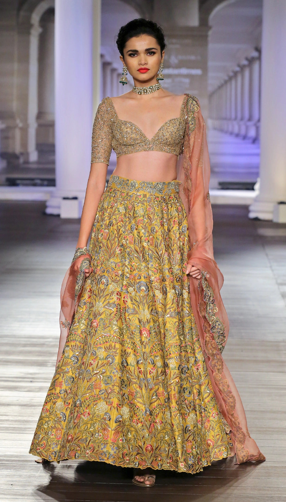 Vintage Ochre Silk Lehenga