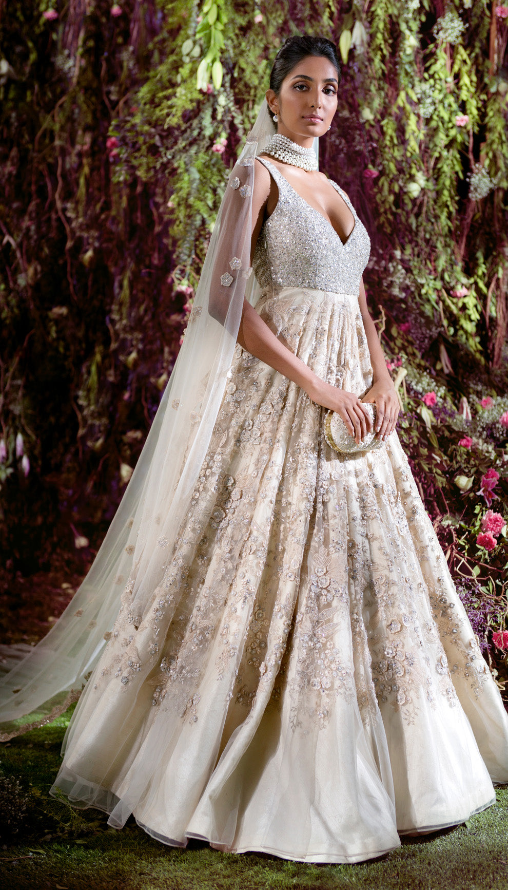 Ivory Fairytale Gown with Floral Embroidery