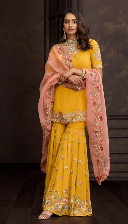 Ochre Sharara Set