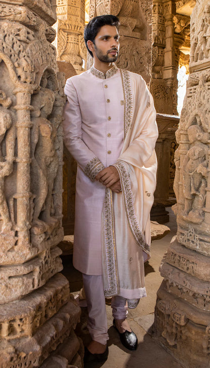 Cream Beige Marodi Sherwani