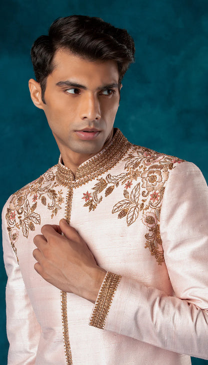 Pink Shoulder Placement Sherwani