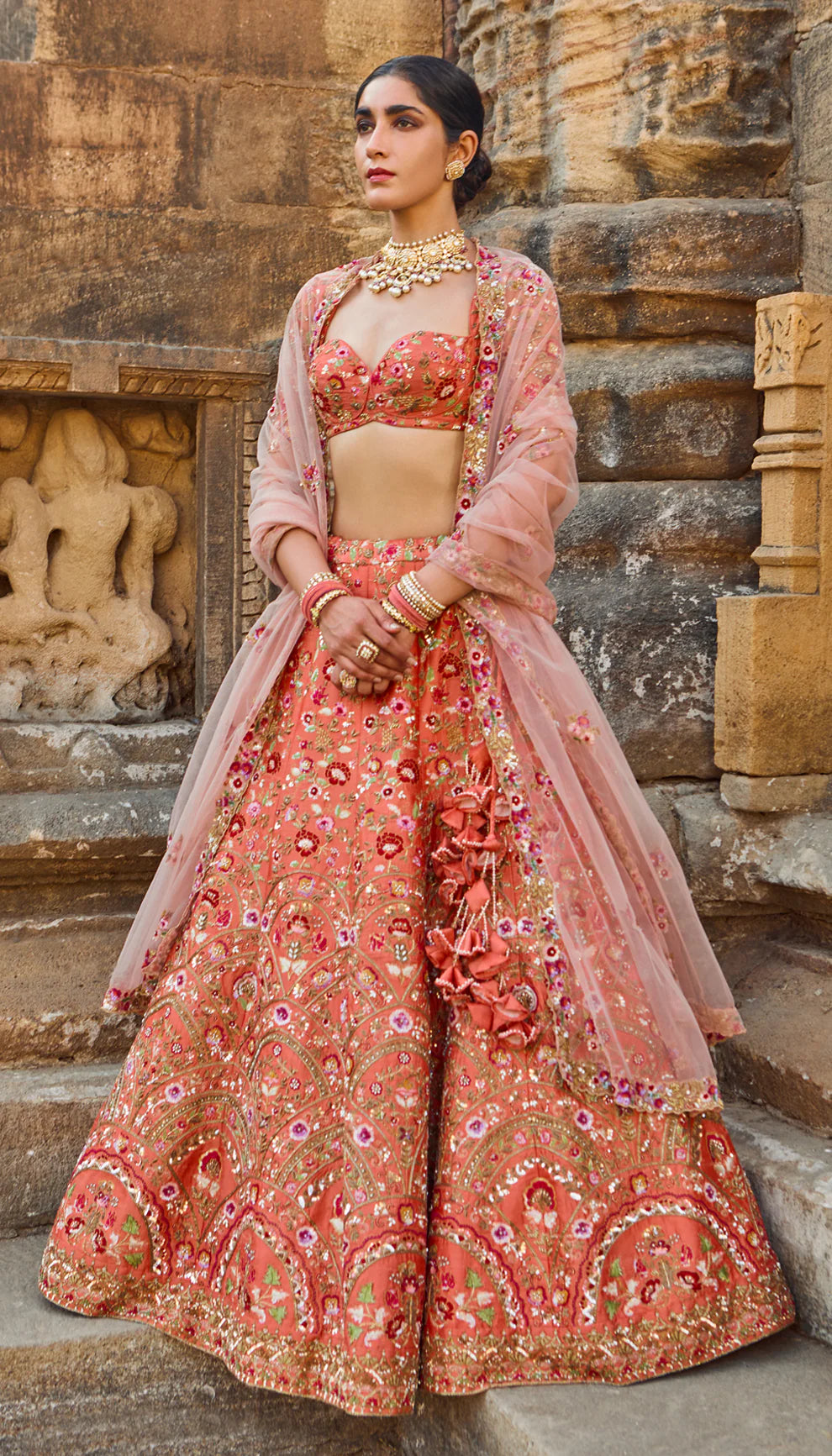 Sandstone Peach Arch Lehenga