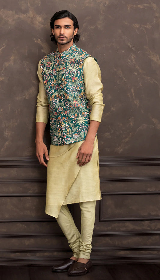 Emerald Green Resham Jacket Set