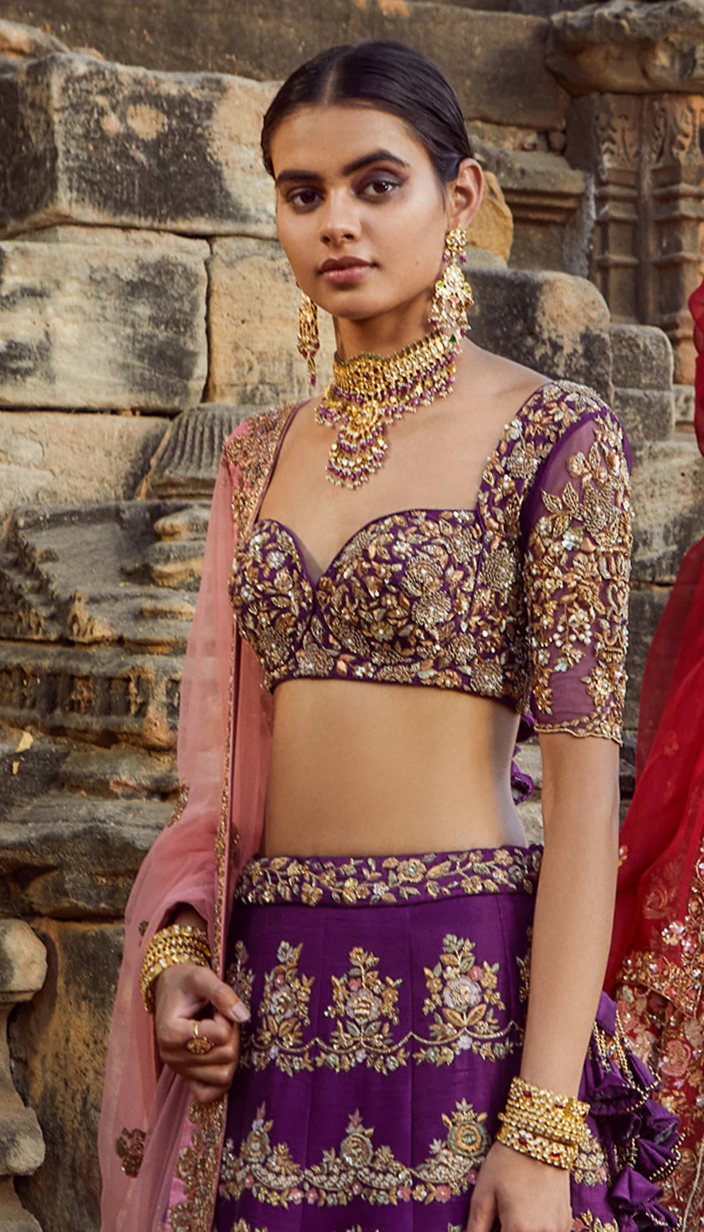 Indigo Purple Bridal Lehenga