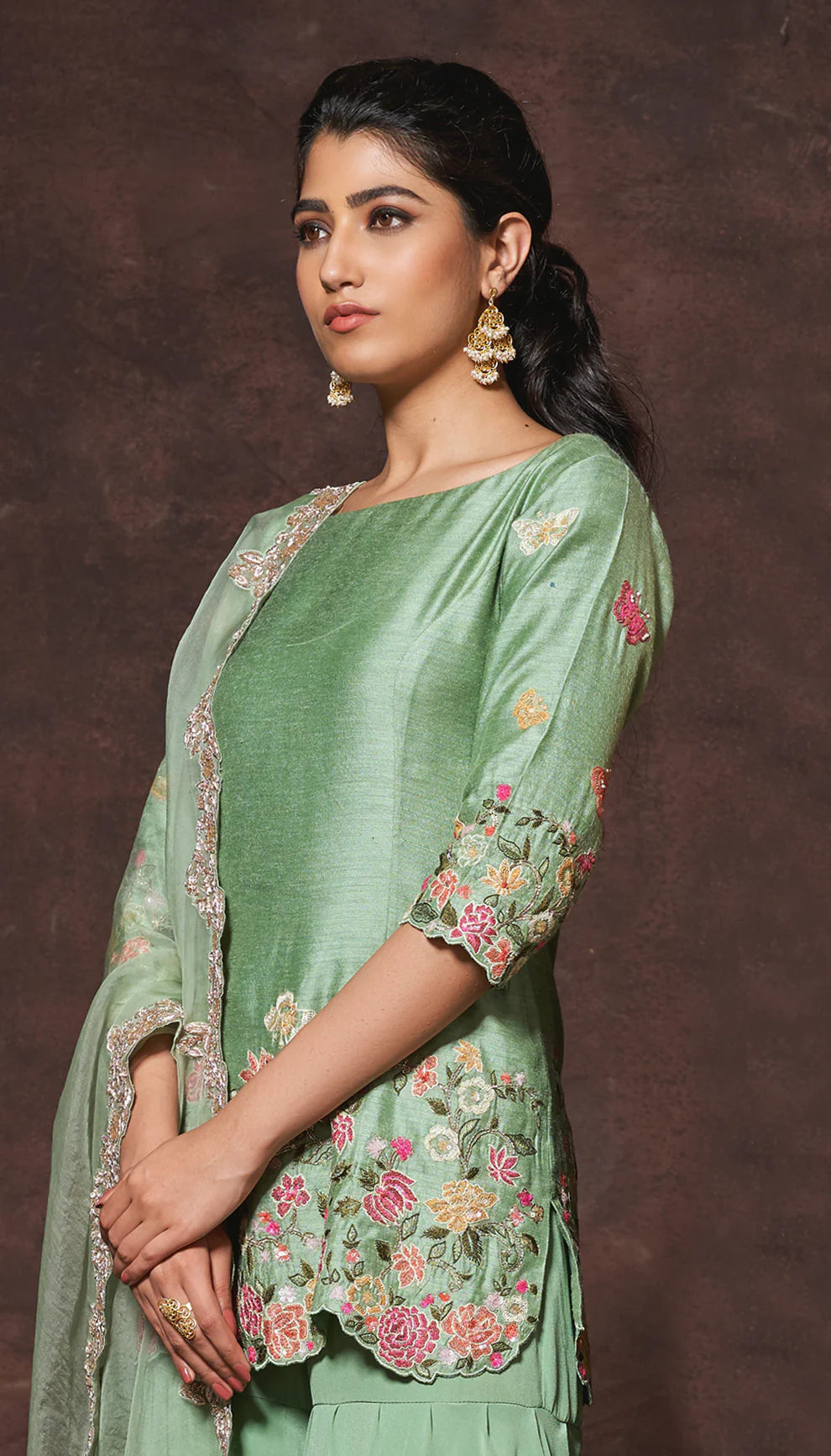 Laurel Green Tassar Silk Kurta