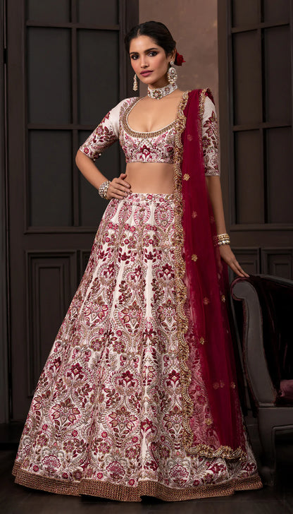 Shell Pink Foliage Lehenga