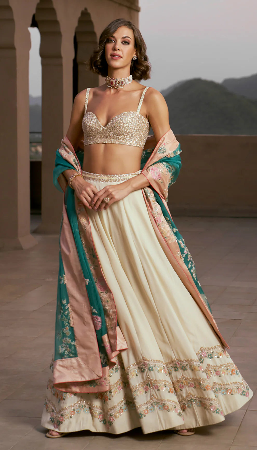 Floral Frieze Lehenga