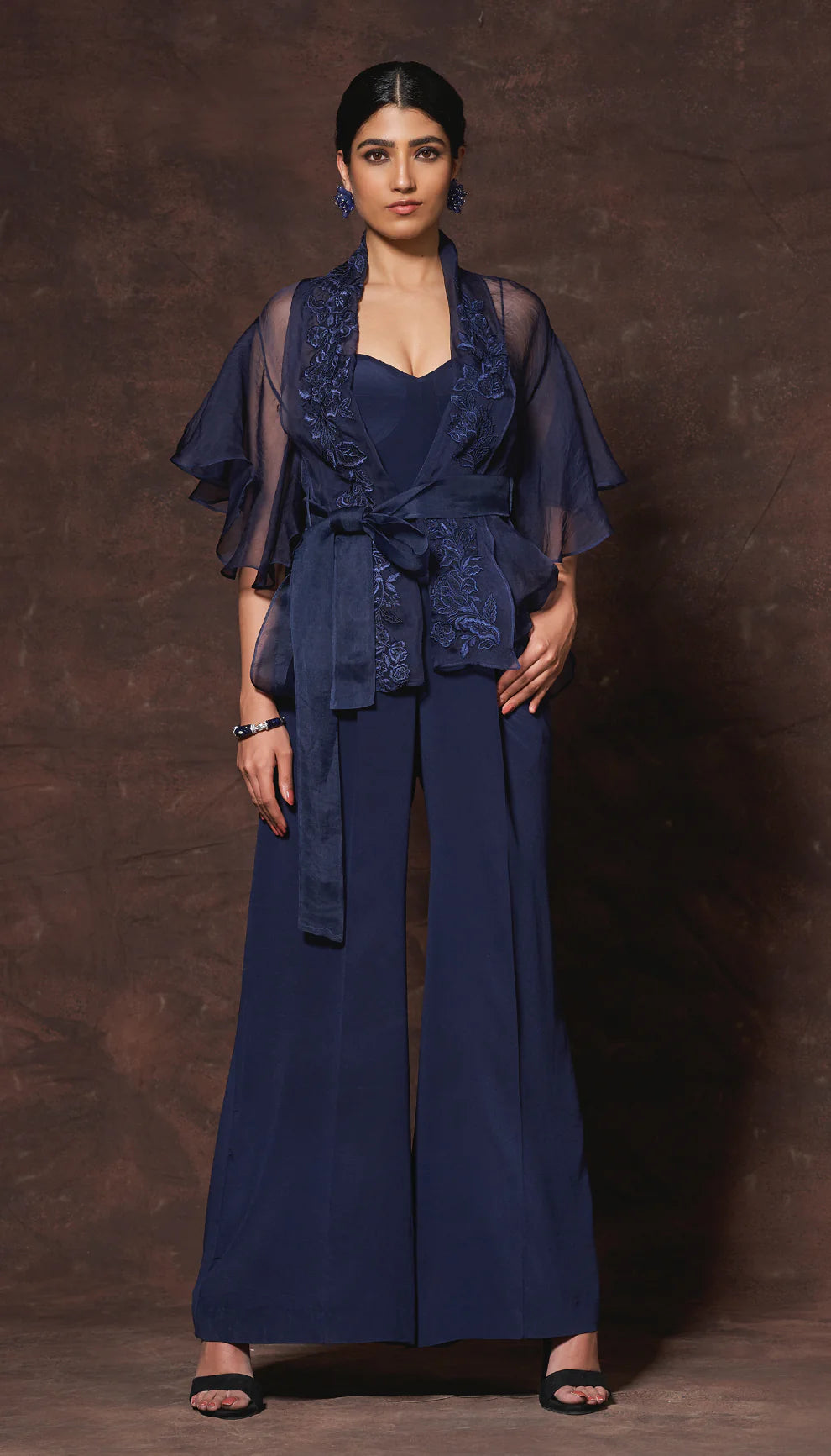 Midnight Blue Crepe Silk Jumpsuit