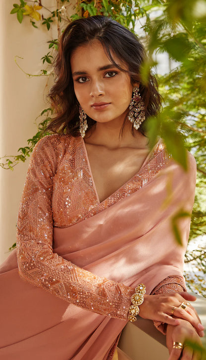 Intense Pink Saree Gown