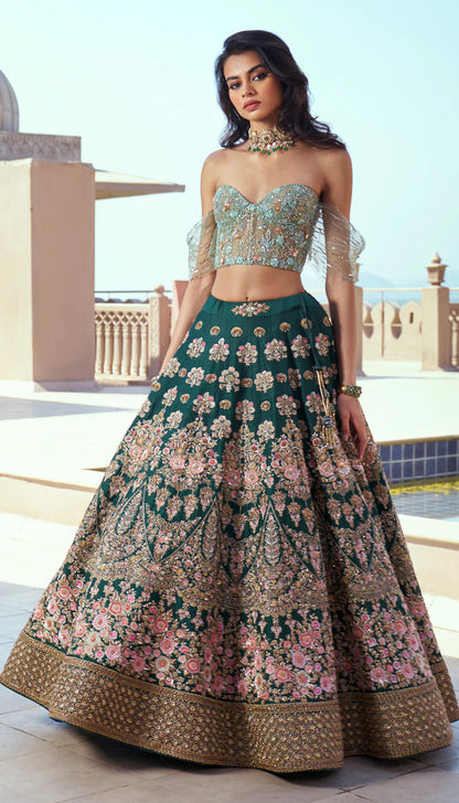 Green Pinecone Lehenga