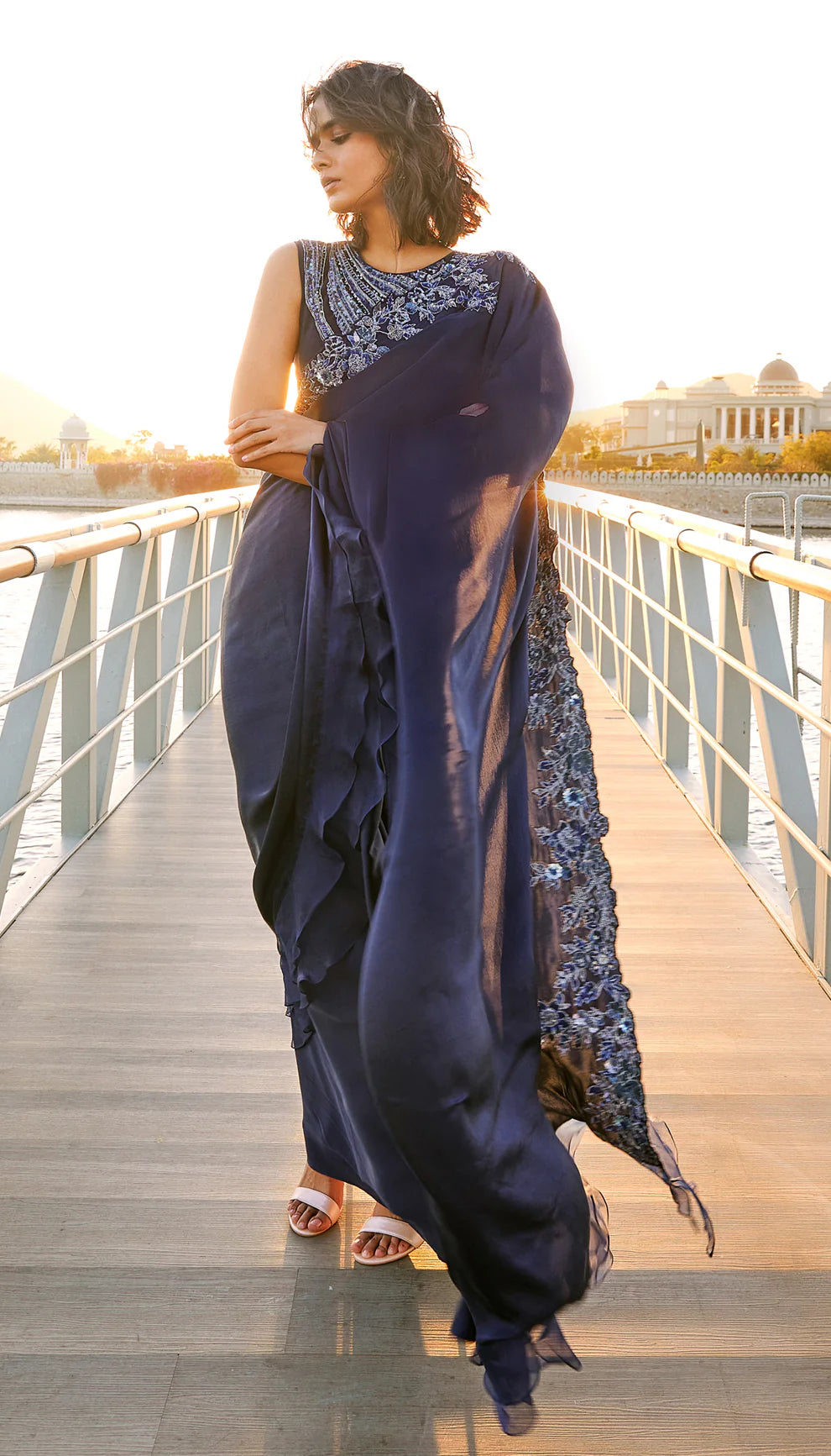 Midnight Blue Saree