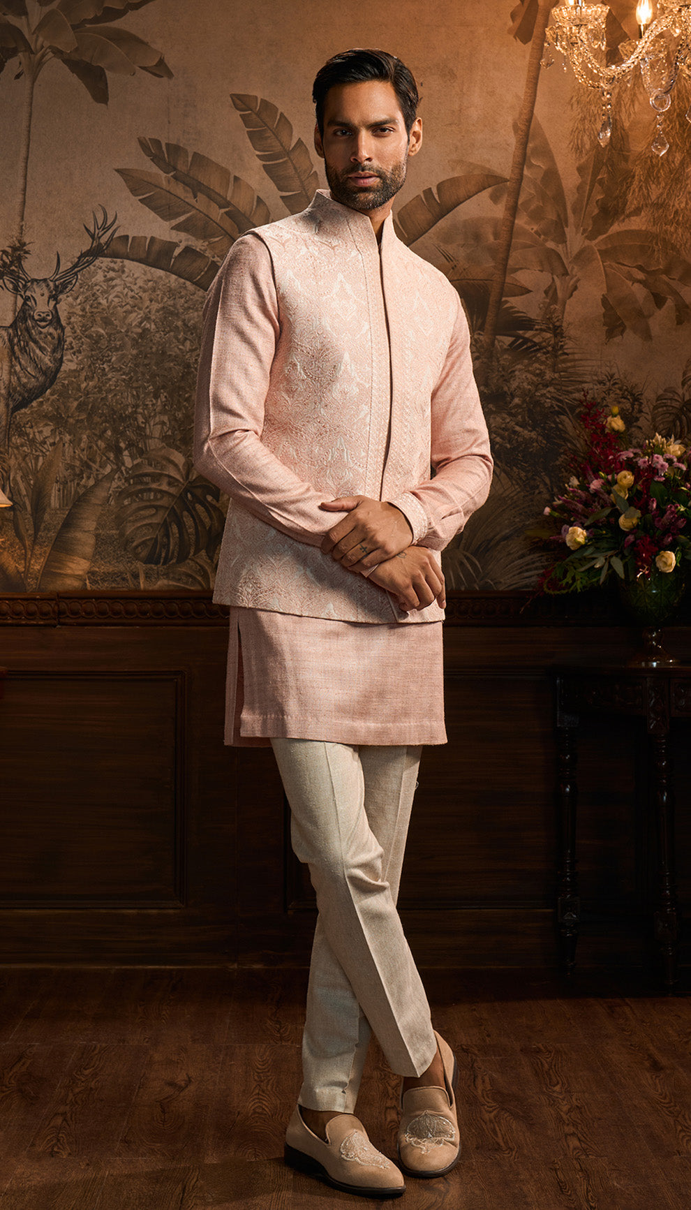 Blush Pink Raw Silk Bandi