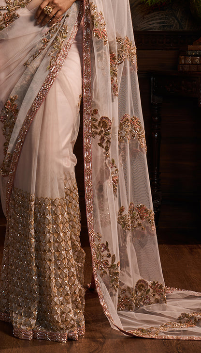 Blush Pink Tulle Saree