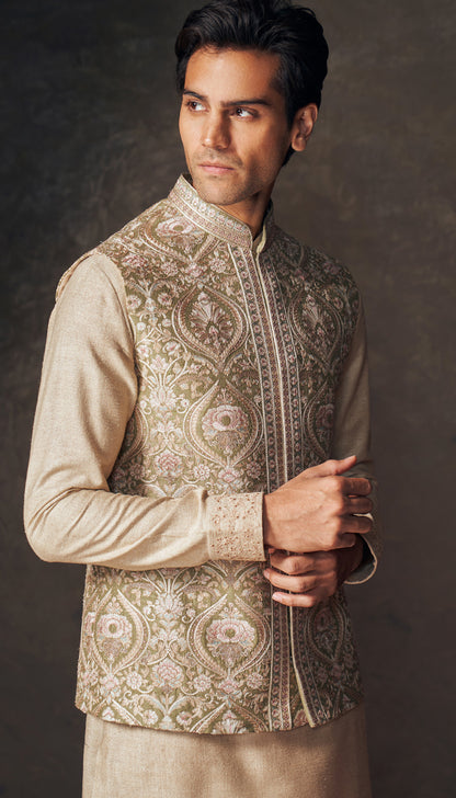 Olive Baroque Bandi Kurta Set