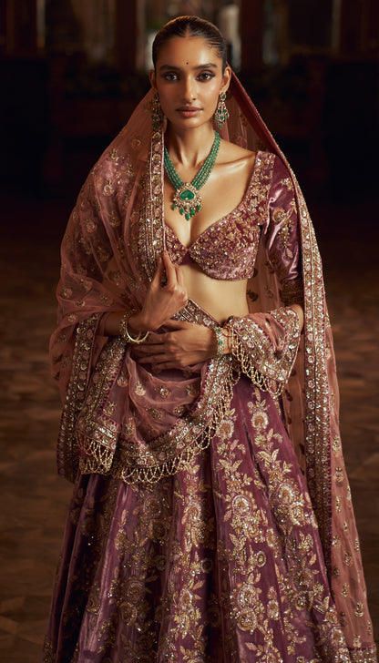 Vintage Purple Velvet Lehenga