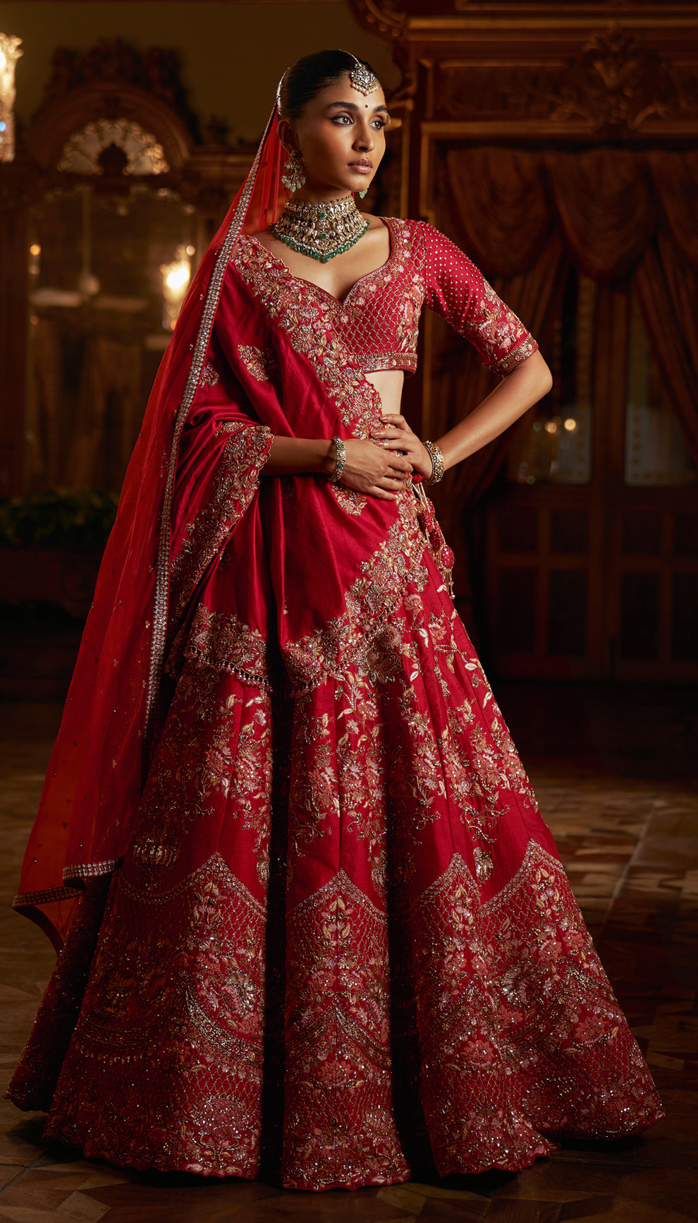 Red Lotus Lehenga