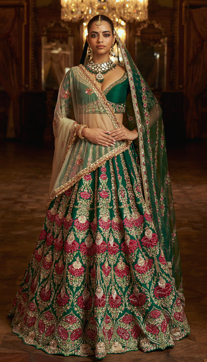 Green Lotus Lehenga