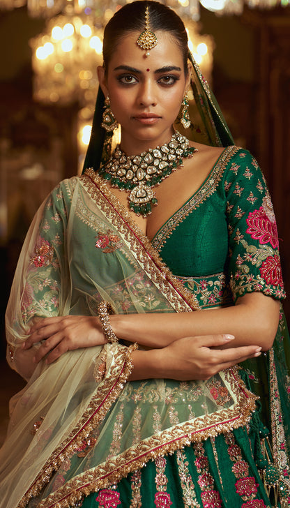 Green Lotus Lehenga