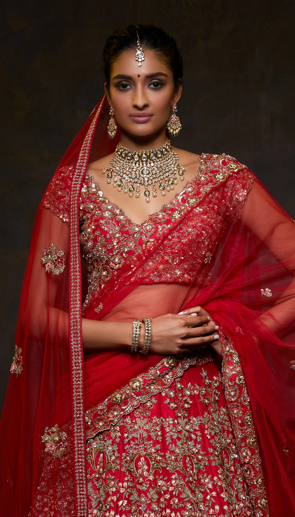 Rich Red Raw Silk Lehenga