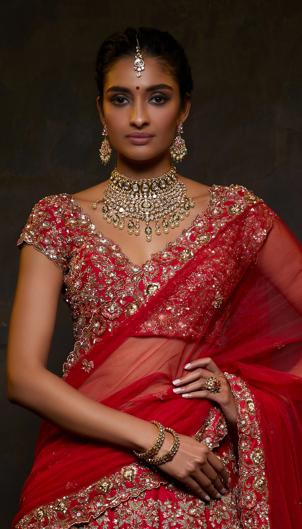 Rich Red Raw Silk Lehenga