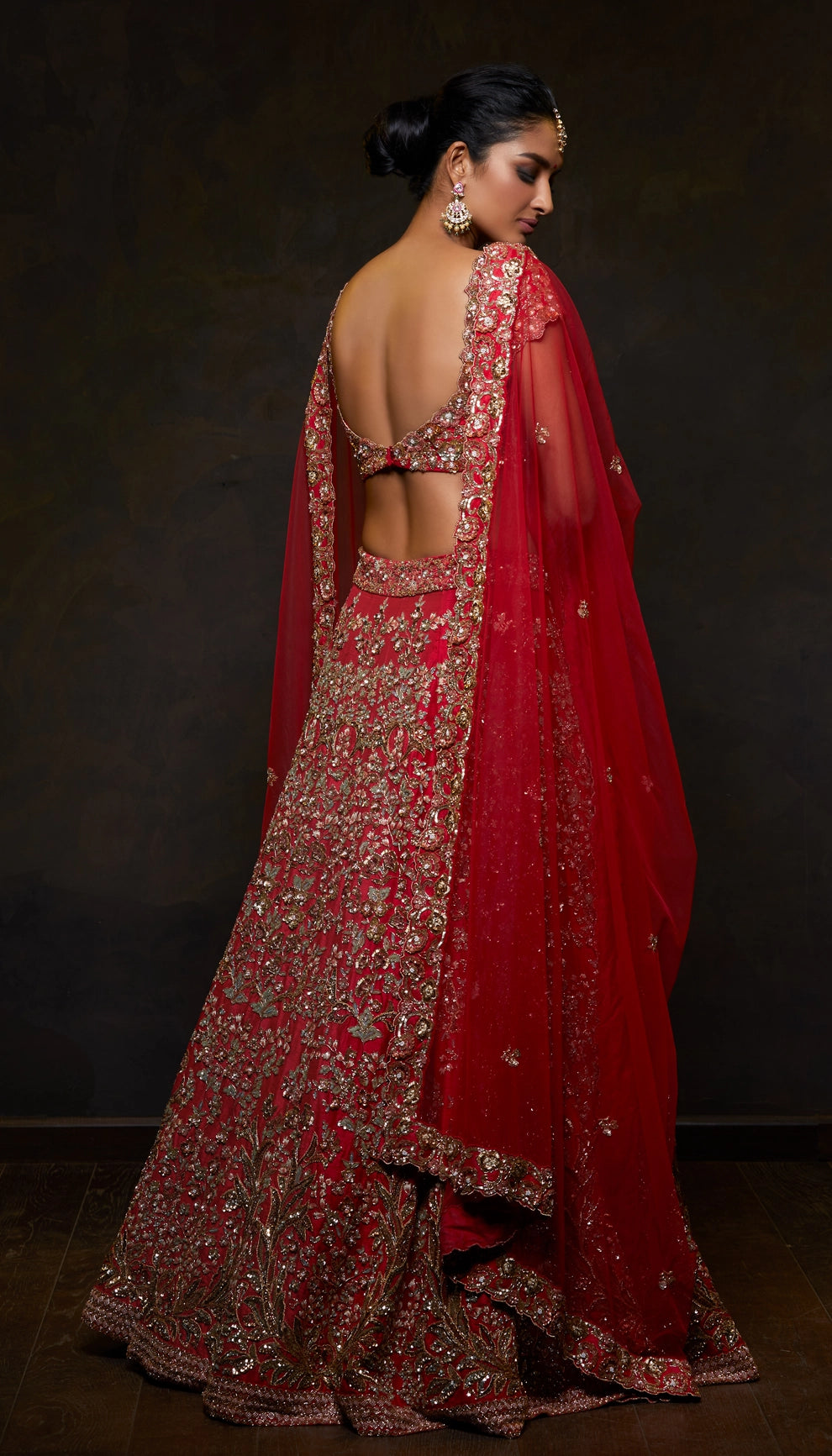 Rich Red Raw Silk Lehenga