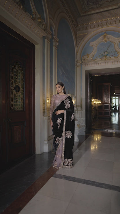 Black Velvet Saree